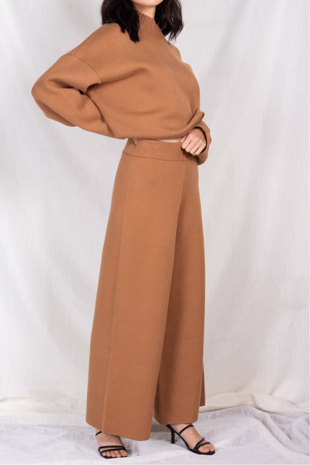 Camel Knit Wide Leg Pants by P. Cill – Catherine Alexandra's
